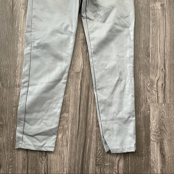Missguided Grey Faux Leather Belted Cigarette Trousers - Picture 5 of 10